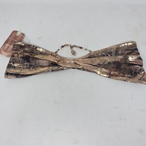 NEW Jaded London Twist Bandeau Bikini Top Gold Seashell Women's‎ Size 14